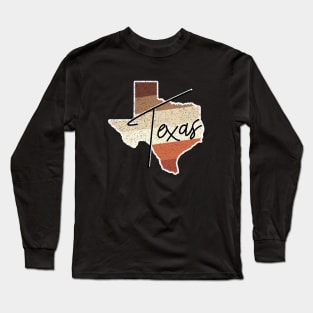 Texas State Map Long Sleeve T-Shirt